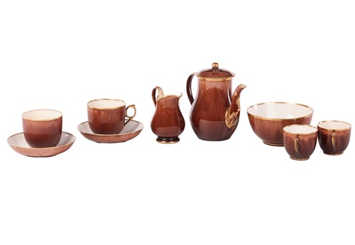 Lot 111 - A Victorian Rockingham part coffee service,...
