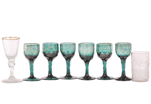 Lot 149 - A set of six 19th-century Continental green...