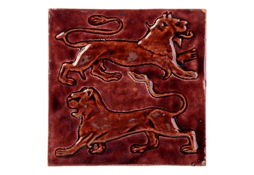 Lot 128 - A 19th-century William De Morgan tile, relief...