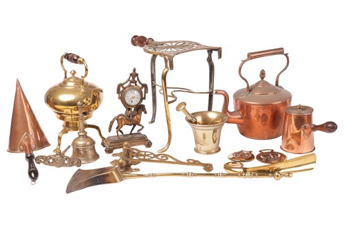 Lot 107 - A large collection of brass, copper and...
