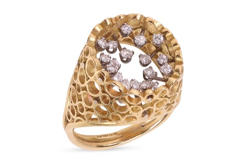 Lot 74 - John Donald - A 'crown' ring, designed as an...