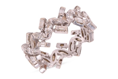 Lot A diamond cluster eternity ring, comprising...