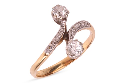 Lot 39 - A diamond Toi et Moi ring, featuring two...