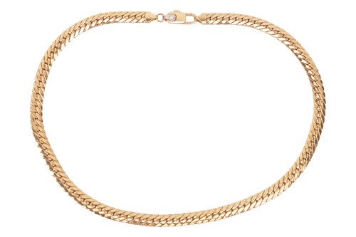 Lot 110 - A curb link necklace; featuring a series of...