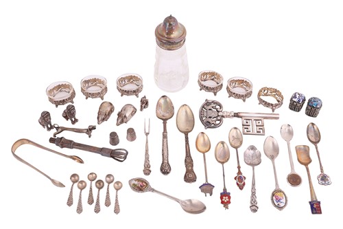 Lot 214 - A collection of silver and silver-plated items;...