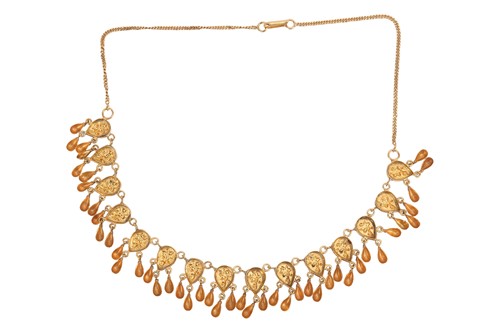 Lot 114 - A fringe necklace, comprising a series of...