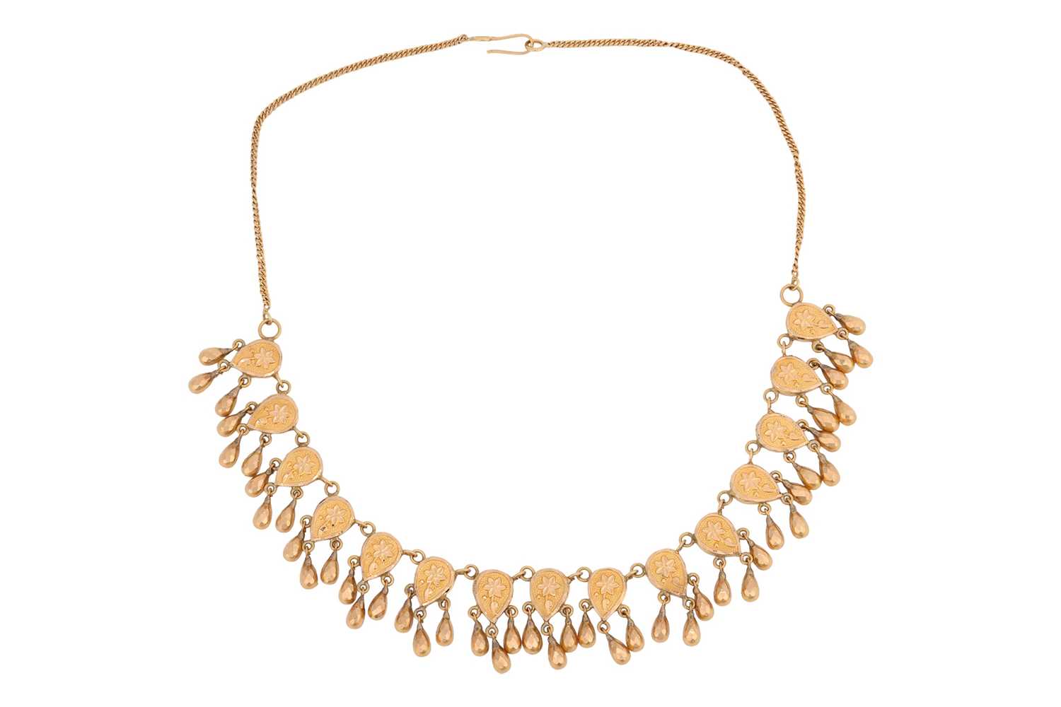 Lot 114 - A fringe necklace, comprising a series of...