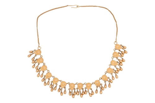 Lot 114 - A fringe necklace, comprising a series of...