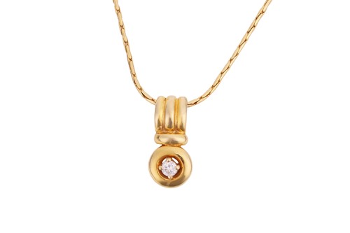 Lot 53 - A diamond-set pendant on chain, the pendant of...