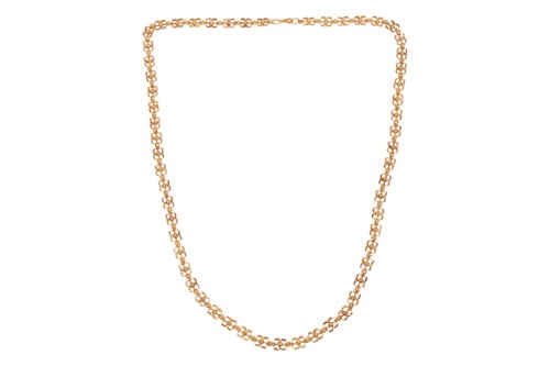 Lot 112 - A fancy-link chain, featuring a series of...