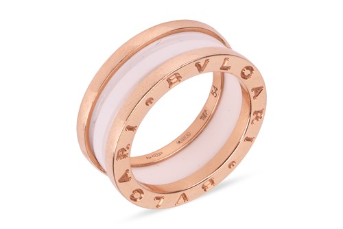 Lot 182 - Bulgari - a B.zero ring, in white ceramic and...