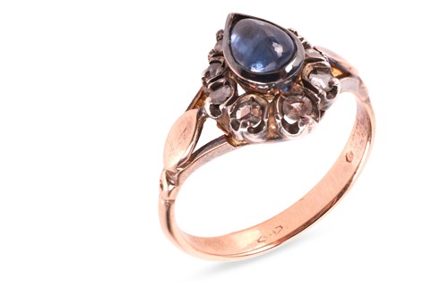 Lot 137 - A sapphire and diamond dress ring, set...