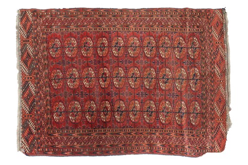 Lot 71 - A Tekke Turkoman ensi, the red field with...