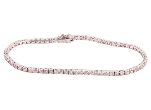 Lot 171 - A diamond-set line bracelet, comprising...
