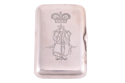 Lot A Russian cigar case, rounded rectangular with...