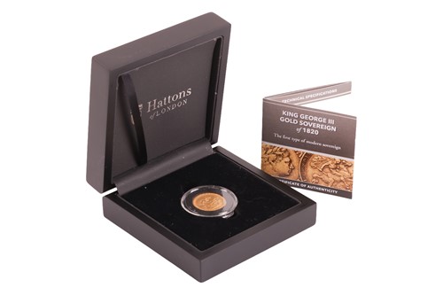 Lot 186 - An 1820 George III Full Sovereign, in capsule...