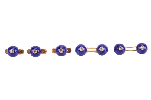 Lot 64 - Cartier - A gentlemen's cased dress set, circa...