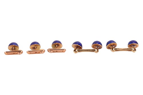 Lot 64 - Cartier - A gentlemen's cased dress set, circa...