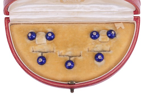 Lot 64 - Cartier - A gentlemen's cased dress set, circa...