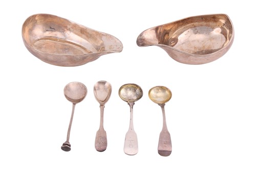 Lot 216 - Two George III silver pap boats, one London...