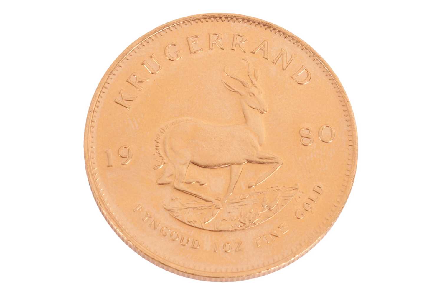 Lot 179 - A South African 1oz Krugerrand, dated 1980, 34....