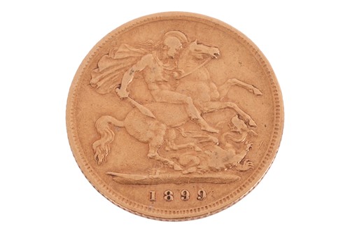 Lot 182 - An 1899 Queen Victoria Half Sovereign, 3.9 grams.