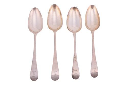 Lot Four George III Old English pattern...
