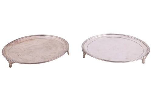 Lot A pair of George III Scottish silver salvers,...