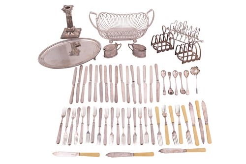 Lot 212 - A pair of silver cruets with glass lining,...