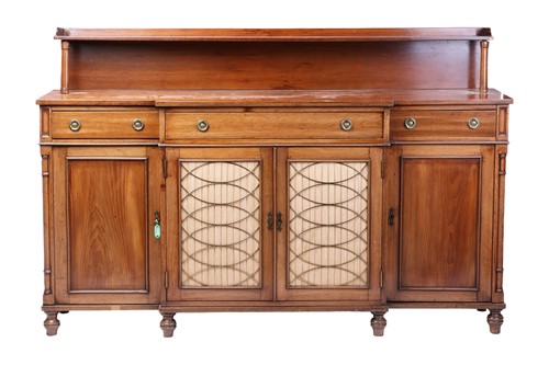 Lot 54 - A large mahogany breakfront side cabinet,...