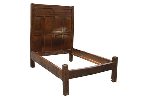 Lot 58 - An oak double bed frame, made of 17th and 18th-...