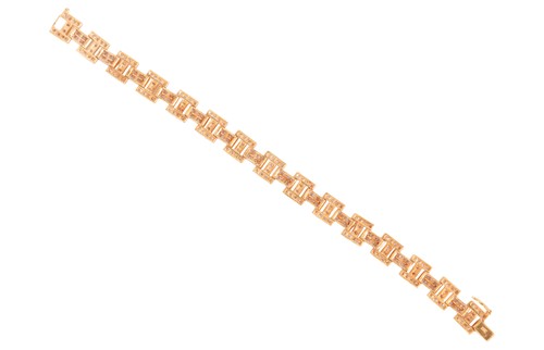 Lot 146 - A diamond set bracelet, the rectangular and H...