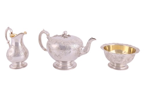 Lot 256 - A Victorian silver three-piece tea service by...
