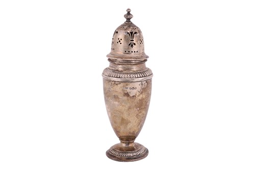 Lot 219 - A silver sugar caster, vase form with...