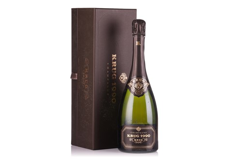 Lot Six bottles of 1990 Krug Champagne, 75cl, each...