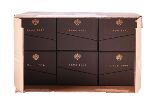 Lot Six bottles of 1990 Krug Champagne, 75cl, each...