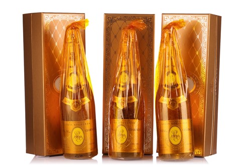 Lot Three bottles of 1990 Louis Roederer Cristal...