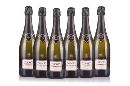Lot Six bottles of 1990 Bollinger Grande Annee...