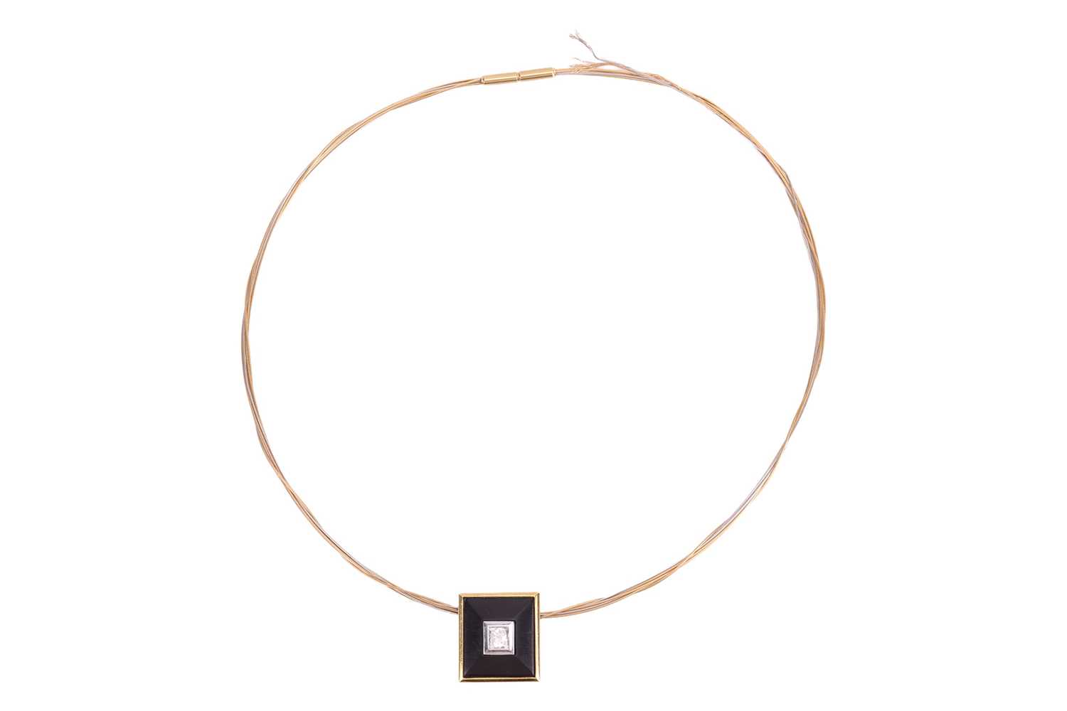 Lot 151 - A diamond-set torque necklace, featuring a...