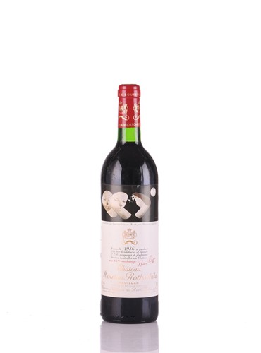 Lot Three bottles of 1986 Chateau Mouton...