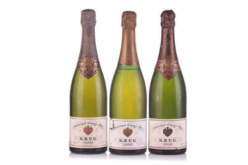 Lot Three bottles of Vintage Krug Champagne, 1966,...