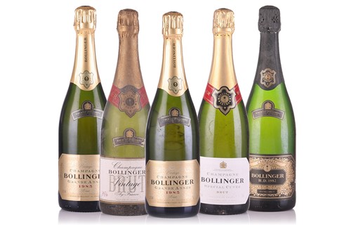 Lot 311 - Five assorted bottles of Bollinger Champagne,...