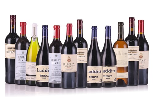 Lot 223 - Twelve bottles of assorted South African wine,...