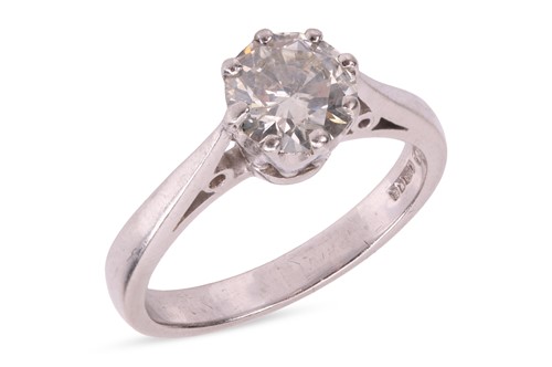 Lot 185 - A diamond solitaire ring, featuring a central...