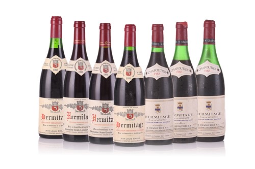 Lot Seven bottles of various vintage Hermitage...
