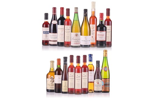 Lot 214 - A large mixed group of dessert and table wine,...