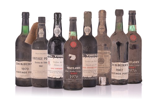 Lot 330 - Eight bottles of assorted Vintage Port,...