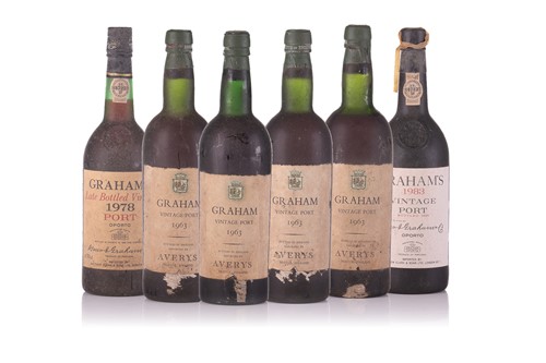 Lot 334 - Six bottles of assorted Graham's Vintage Port,...