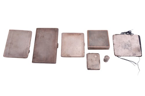 Lot 224 - An Asprey silver compact, of square form with...