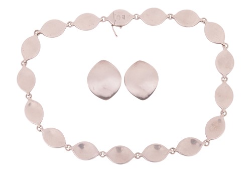 Lot 220 - Georg Jensen - A silver link necklace and a...